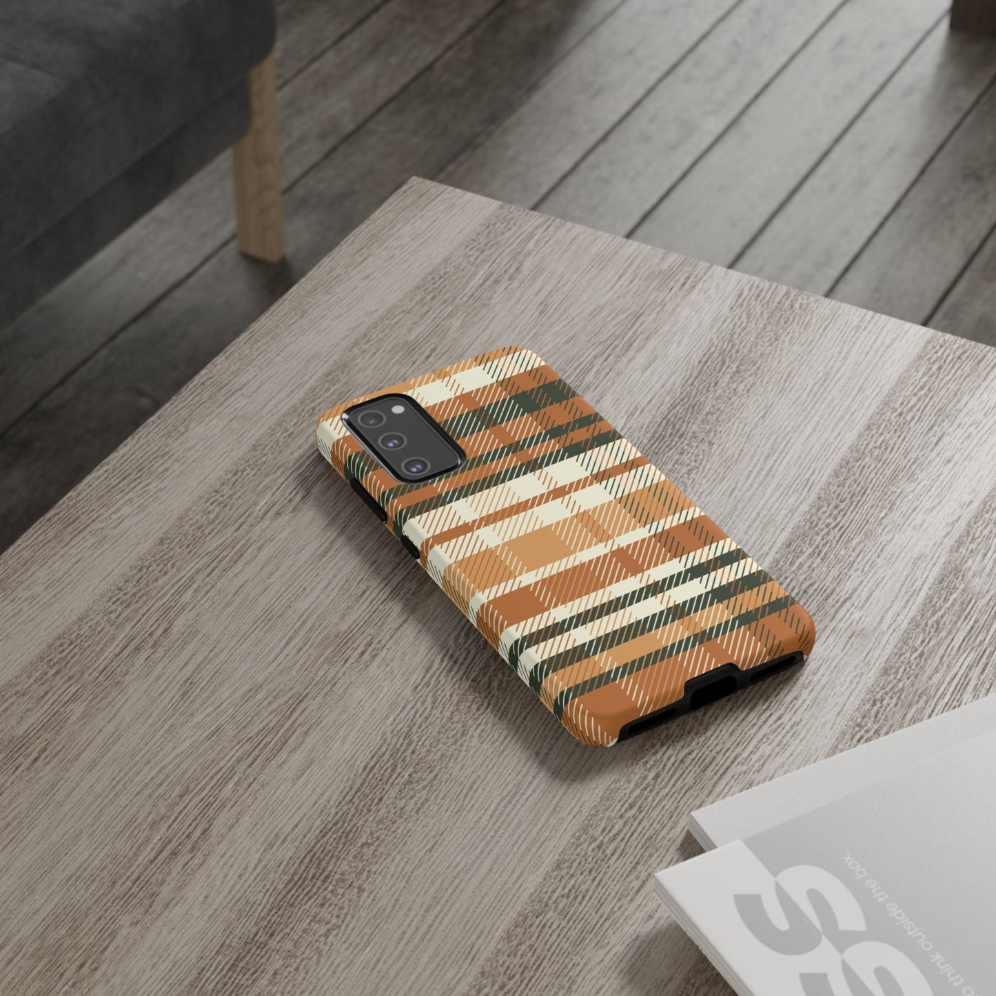 Samsung Galaxy Case - Pumpkin Spice Plaid Design