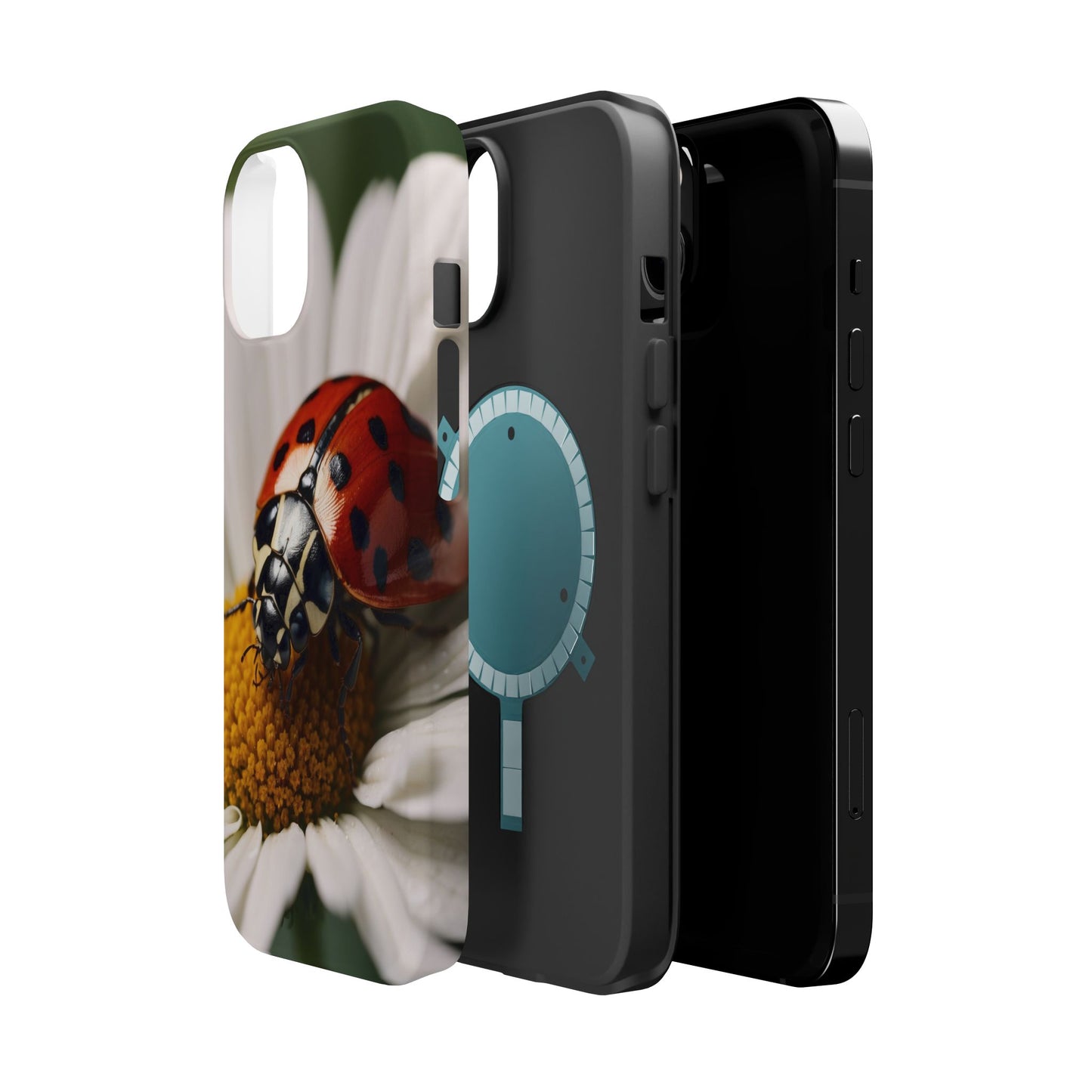 MagSafe iPhone Case: Ladybug on White Daisy