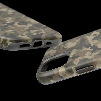 Classic Light Brown Camouflage – MagSafe iPhone Case with Rugged Elegance