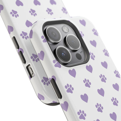 Paw Prints & Hearts – MagSafe iPhone Case with Adorable Pet-Lover Design