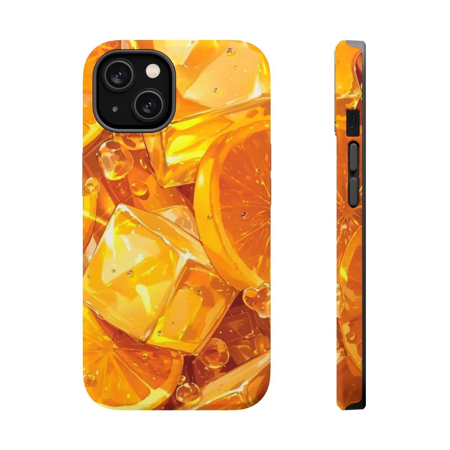 Citrus Splash MagSafe iPhone Case – Bright Orange Slices & Ice, Dual-Layer Protection