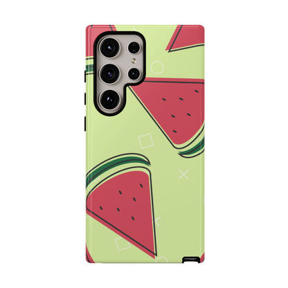 Watermelon Slice Samsung Galaxy Case – Fresh & Fun Design with Retro Geometric Pattern