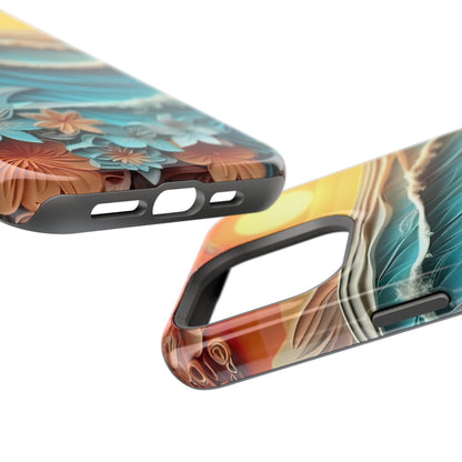 Tropical Sunset Paper Art Ocean – iPhone Series Case