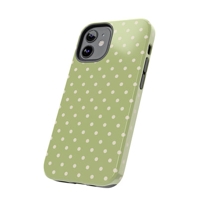 Sage Green Polka Dots – iPhone Case