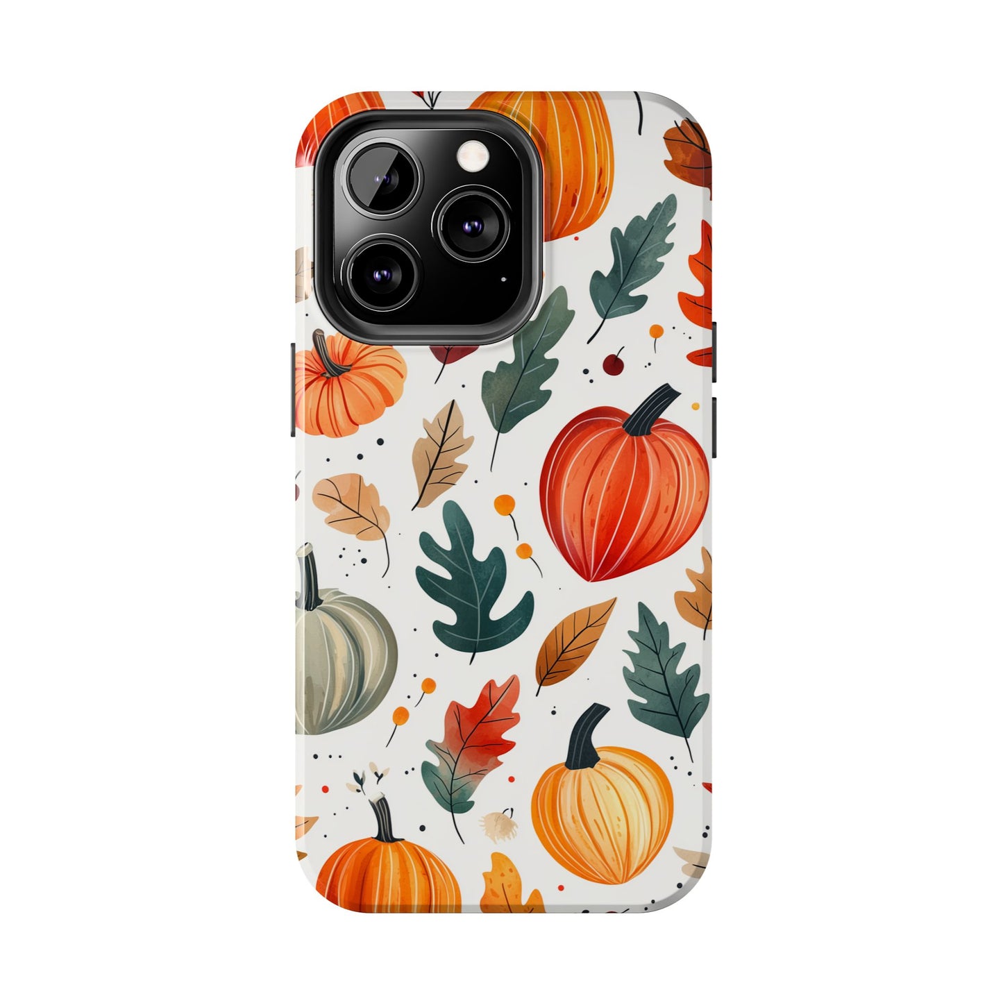 Autumn Harvest iPhone Case - Pumpkin and Fall Leaf Design