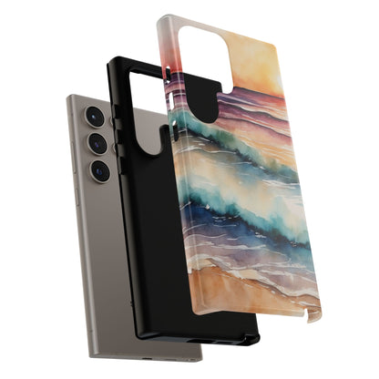 Sunset Waves Samsung Galaxy Case – Vibrant Watercolor Design