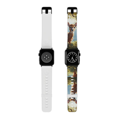 Whimsical Fawn in a Sunlit Forest Apple Watch Band