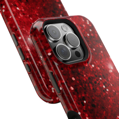 Crimson Glow Glitter MagSafe Case