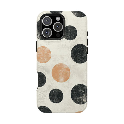 Vintage Polka Dot MagSafe iPhone Case - Retro Abstract Protective Cover