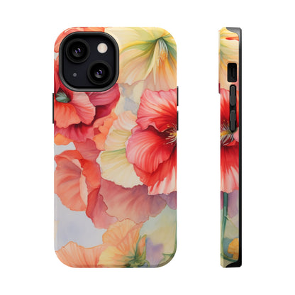 Gumamela Blush Pink Watercolor Floral – MagSafe Compatible iPhone Case