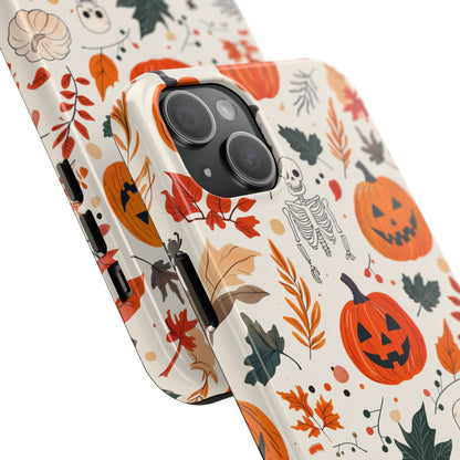 Halloween Pumpkin & Skeleton iPhone Case – Spooky Autumn Design