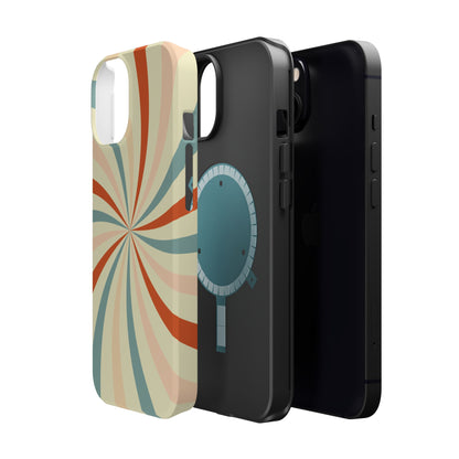 Retro Swirl MagSafe iPhone Case – Durable, Vintage-Inspired Design with Dual-Layer Protection