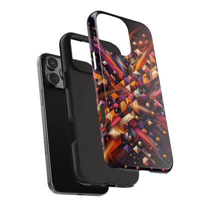 Geometric Galaxy iPhone Case - Abstract Cosmic Protective Cover - Retro Gamer