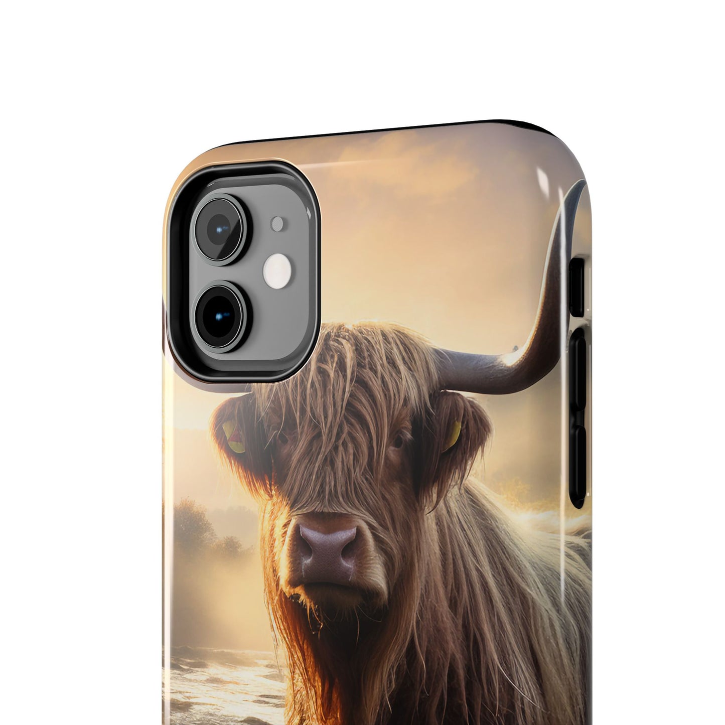 Highland Cow iPhone Case - Rugged Farmhouse Style Phone Cover, Western Cow Print iPhone Case, Shock Resistant & Wireless Charging Compatible - BOGO Cases