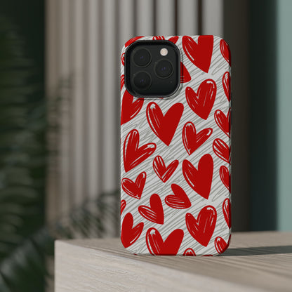 MagSafe Case: Whimsical Heart Doodle