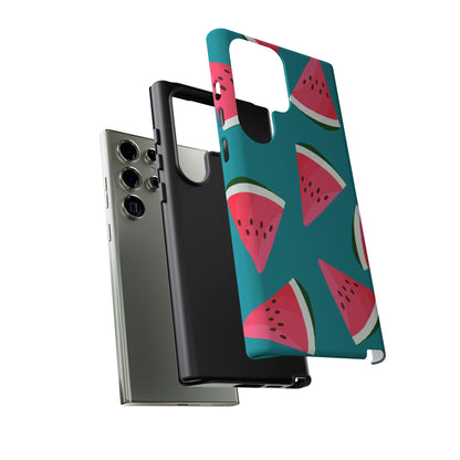 Watermelon Bliss Samsung Galaxy Case – Vibrant Summer Fruit Design on Teal Background