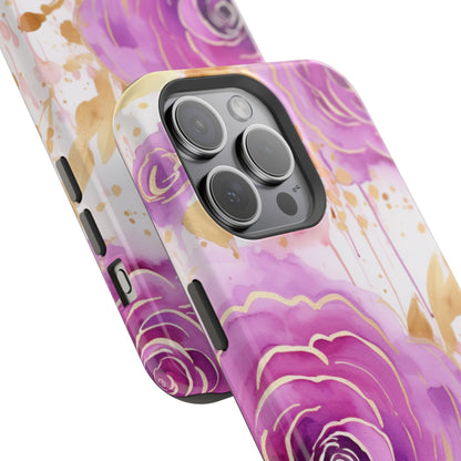 Radiant Purple & Gold Floral - MagSafe iPhone Series Case