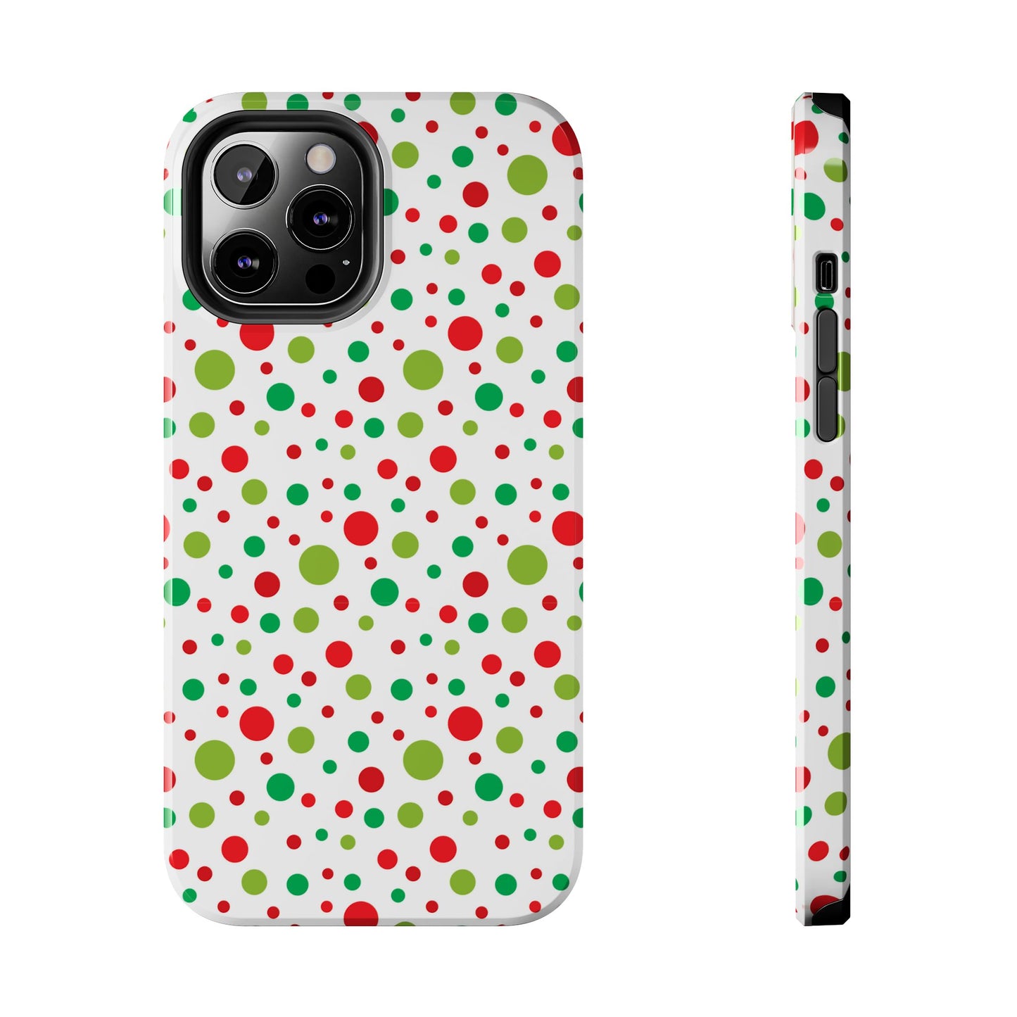 Red & Green Christmas Polka Dots – iPhone Case