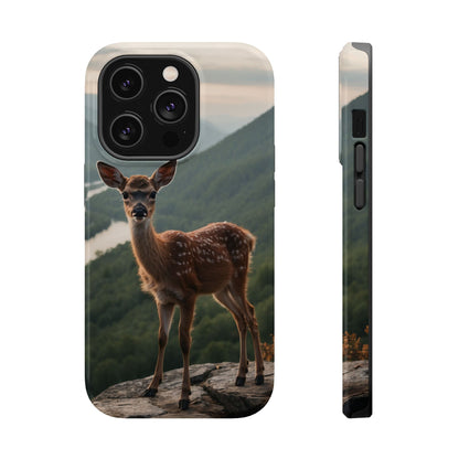 Majestic Fawn Overlooking Mountain Vista MagSafe iPhone Case