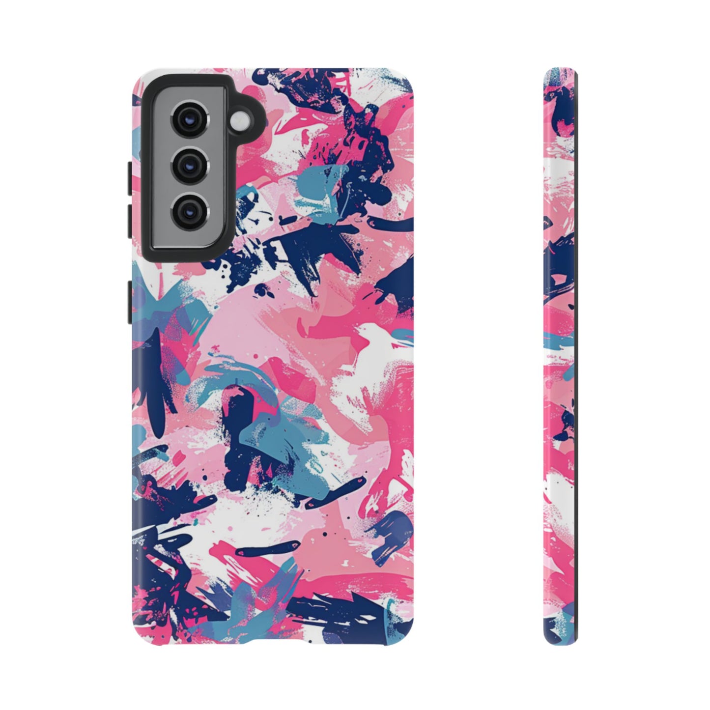 Vibrant Pink & Navy Abstract Splash – Samsung Galaxy Case