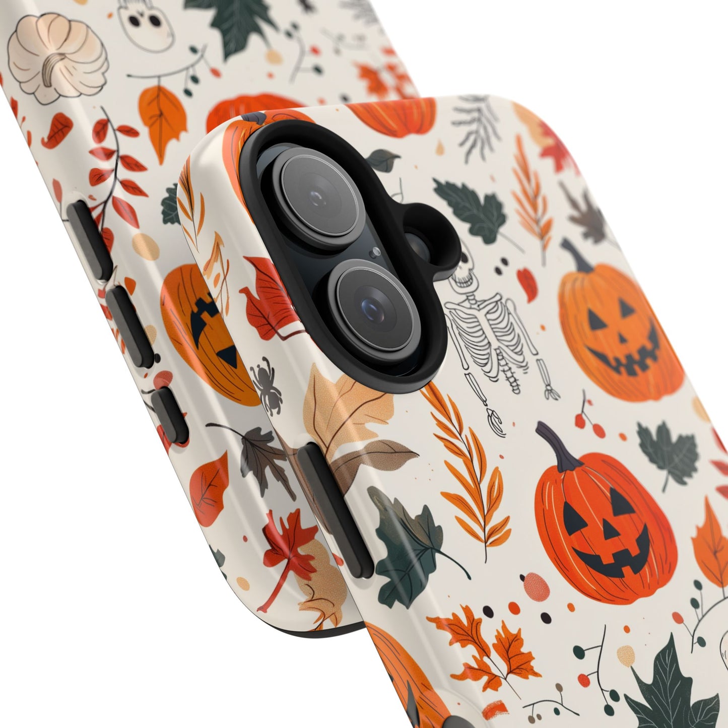 Halloween Pumpkin & Skeleton iPhone Case – Spooky Autumn Design