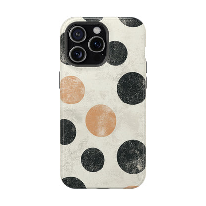 Vintage Polka Dot MagSafe iPhone Case - Retro Abstract Protective Cover