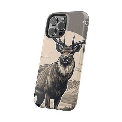 Monochrome Majesty – Regal Stag MagSafe iPhone Cases