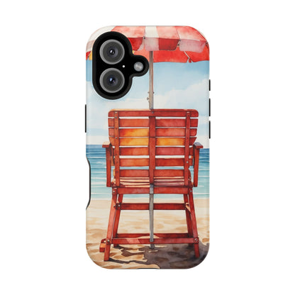 Beachfront Sunset Lounge MagSafe iPhone Case – Rearview Edition