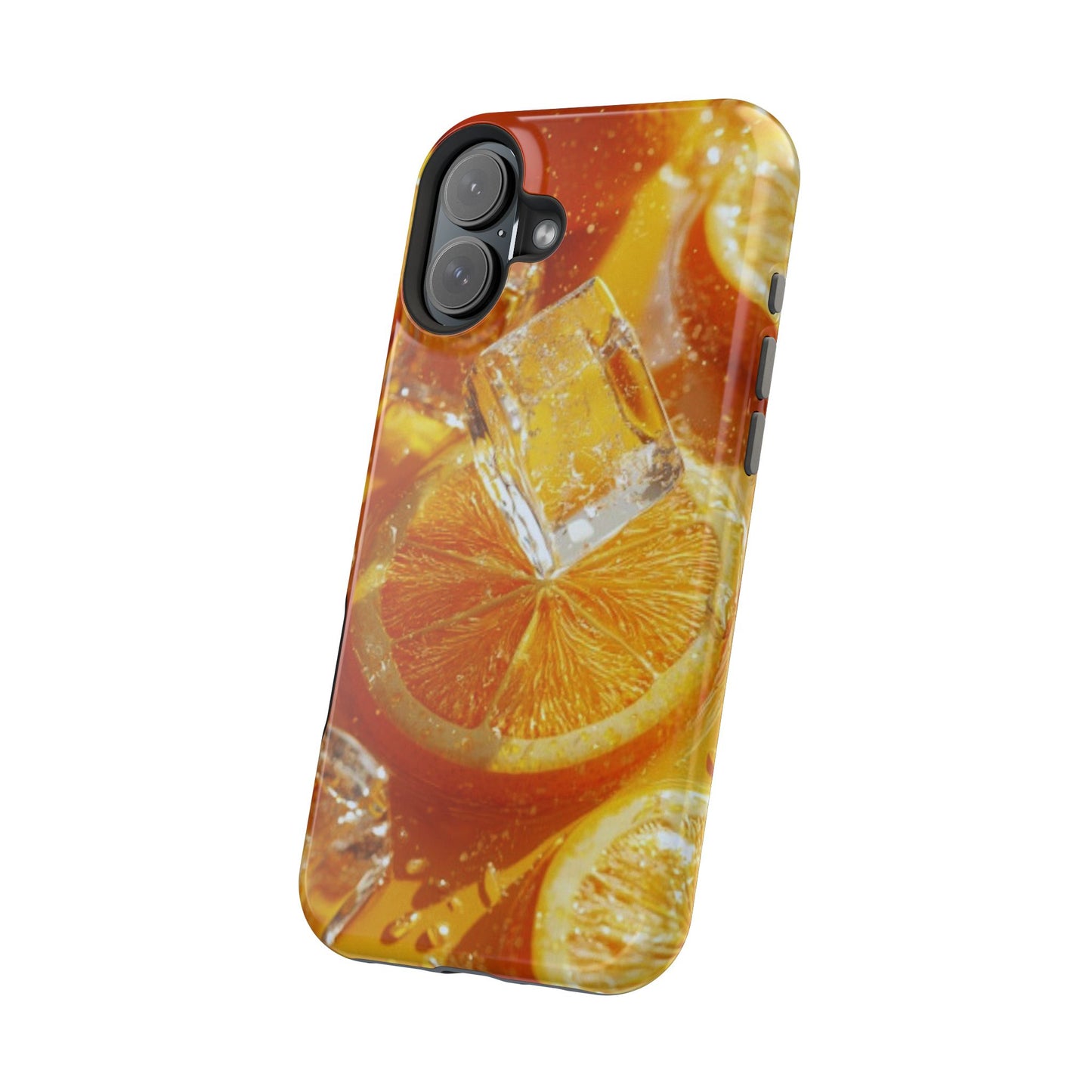 Citrus Orange Splash MagSafe iPhone Case – Dual-Layer Tough Protection, Vibrant Summer Design