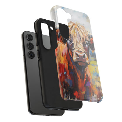 Cute Western Phone Case | Highland Cow | Robust Rocky Mountain-Inspired | Expressionism | Fresco