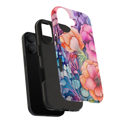 Bright Watercolor Floral Splash iPhone Series Case – Bold Artistic Design