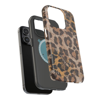 Vintage Distressed Leopard Print - MagSafe iPhone Series Case