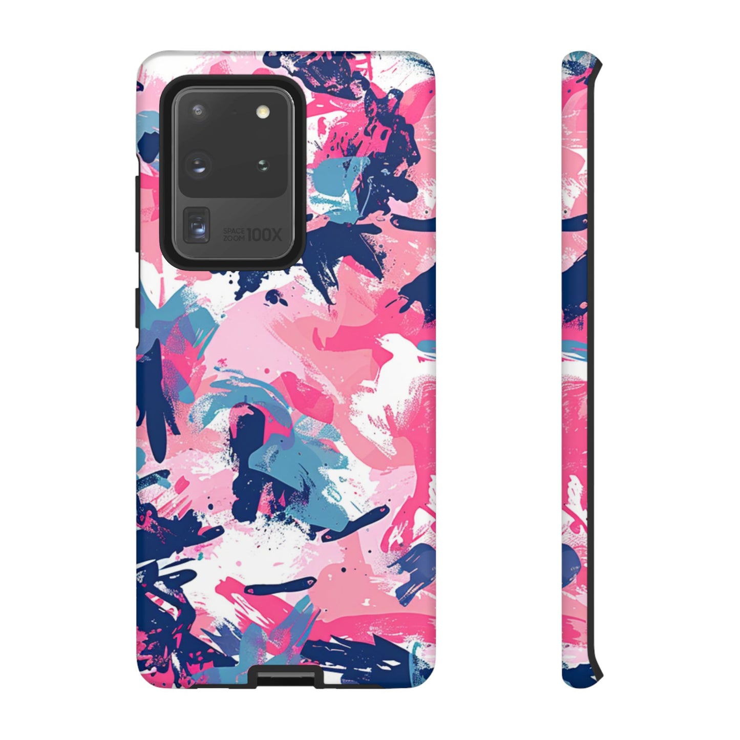 Vibrant Pink & Navy Abstract Splash – Samsung Galaxy Case