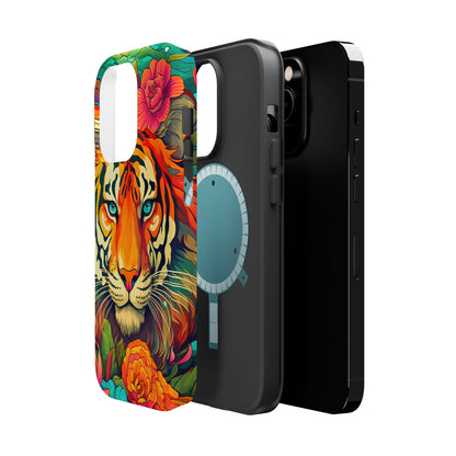 Fierce Rainbow Tiger Art - MagSafe iPhone Case