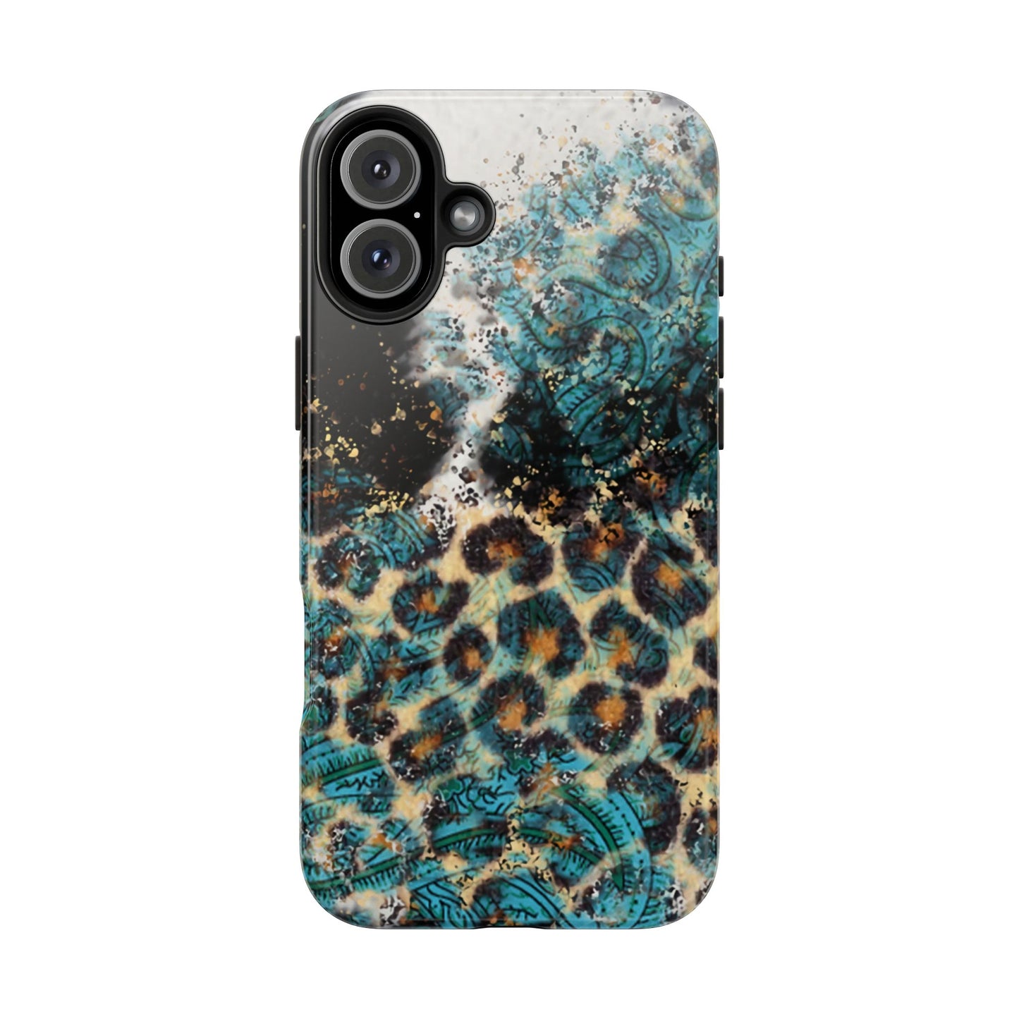 Turquoise Paisley Cowhide Leopard - iPhone Series Case