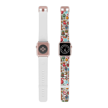 Festive Christmas Icons Pattern Apple Watch Band