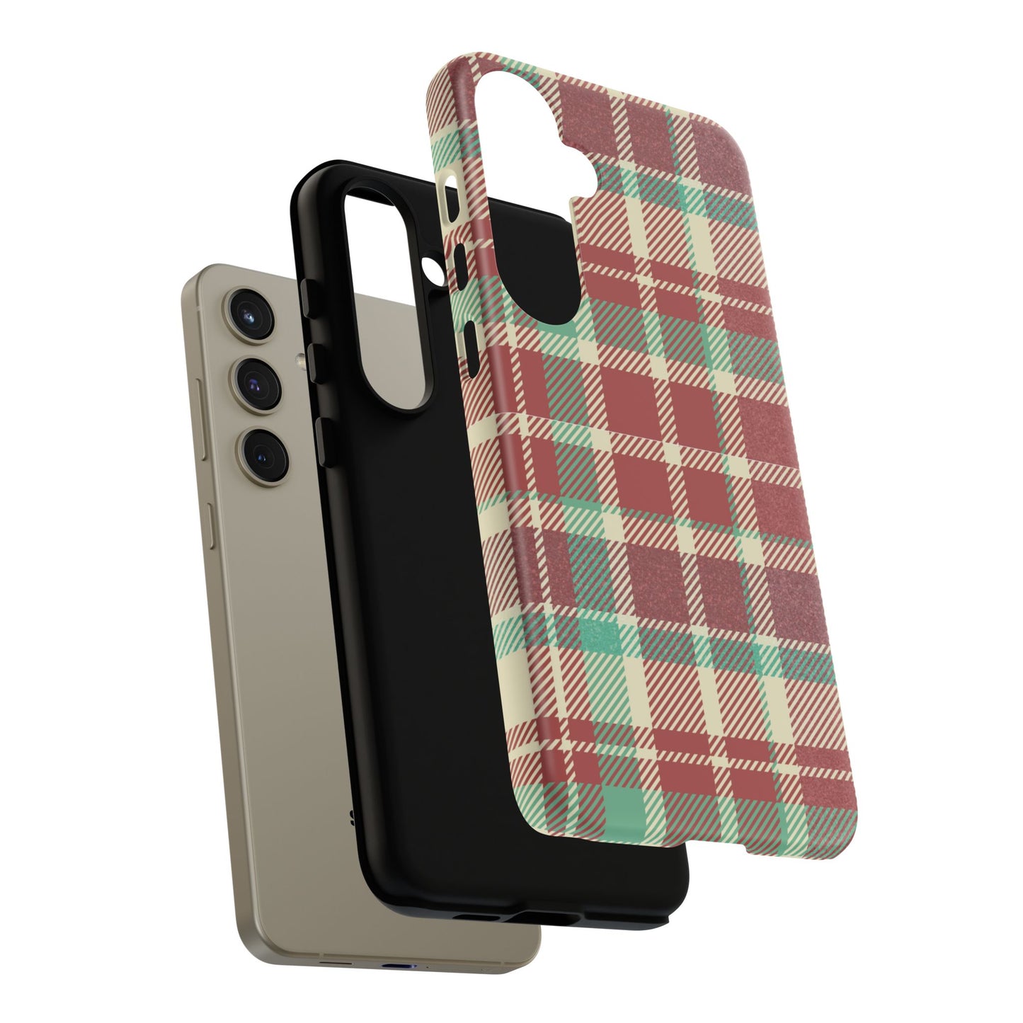 Vintage Plaid in Red & Cream – Samsung Galaxy Case with Timeless Style