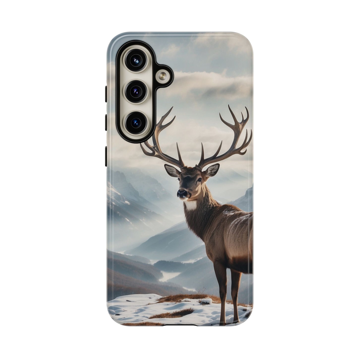 Alpine Majesty: Stag in Snow – Samsung Galaxy Case