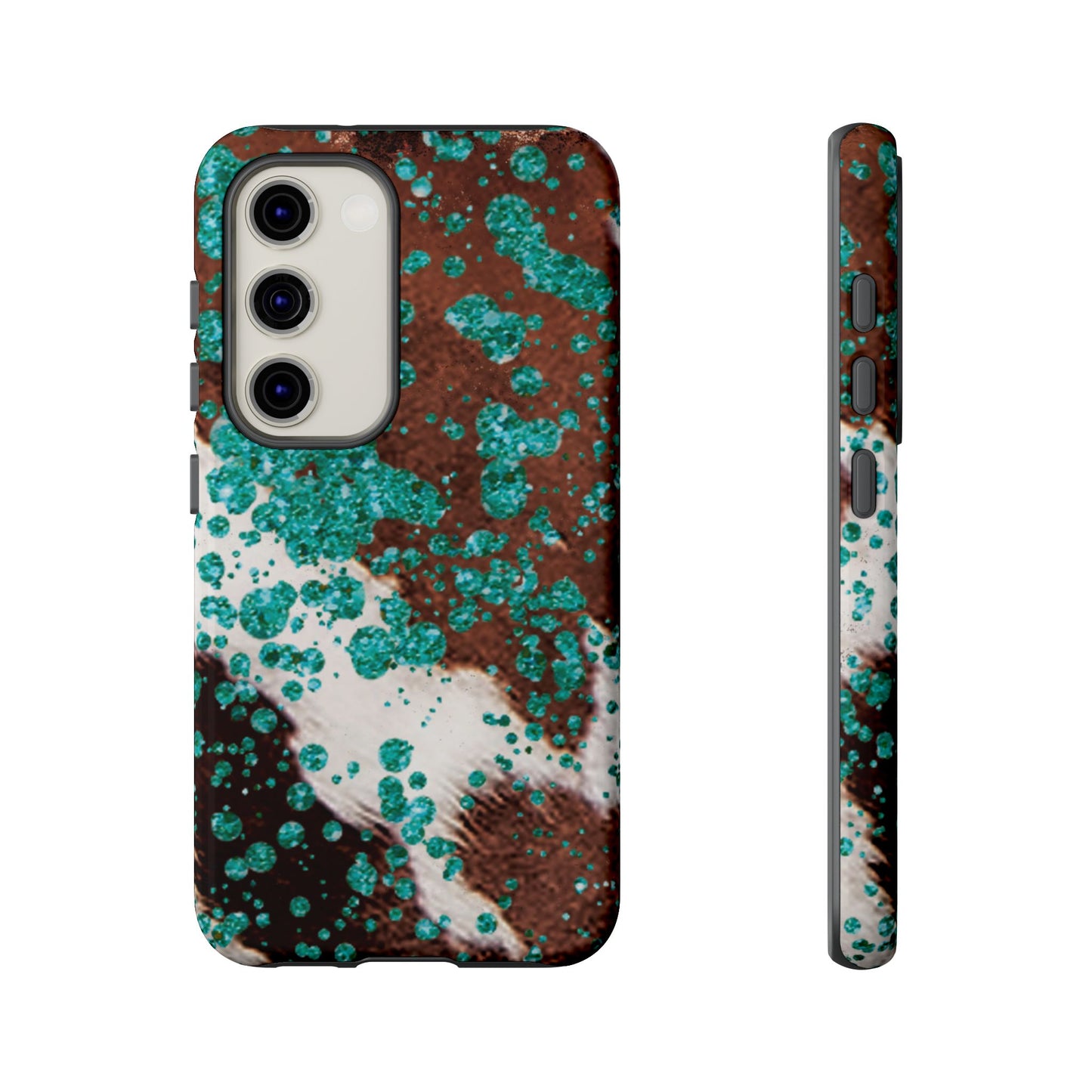 Teal Glitter Cowhide - Samsung Galaxy Series Case