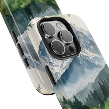 Watercolor Alpine Mountainscape - iPhone Case