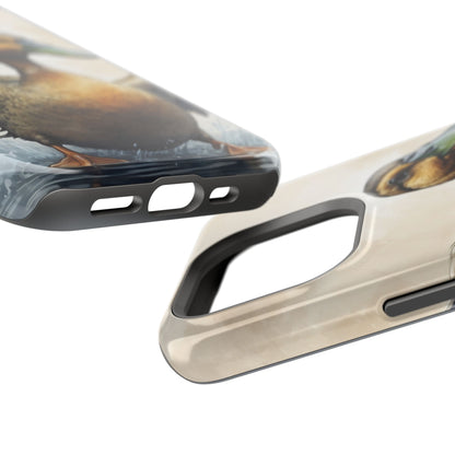 Graceful Duck in Watercolor Scene - MagSafe iPhone Case