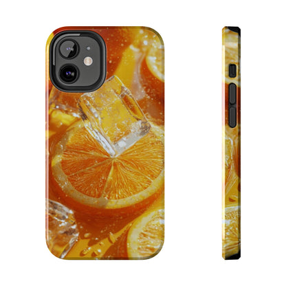 Citrus Orange Splash iPhone Case – Dual-Layer Tough Protection, Vibrant Summer Design