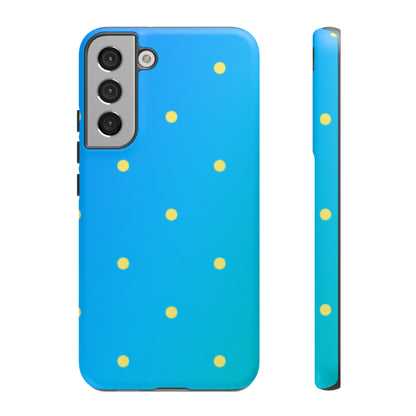 Blue Ocean Gradient Polka Dots Samsung Galaxy Case – Shockproof, Smooth Matte Finish, Dual-Layer Design