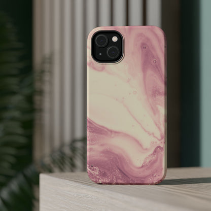 Blush Marble Glow – MagSafe Case with Pink & Rose Gold Marble Design