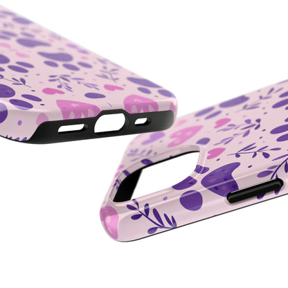 Pastel Paw Print iPhone Case - Cute Pet-Themed Floral Protective Cover