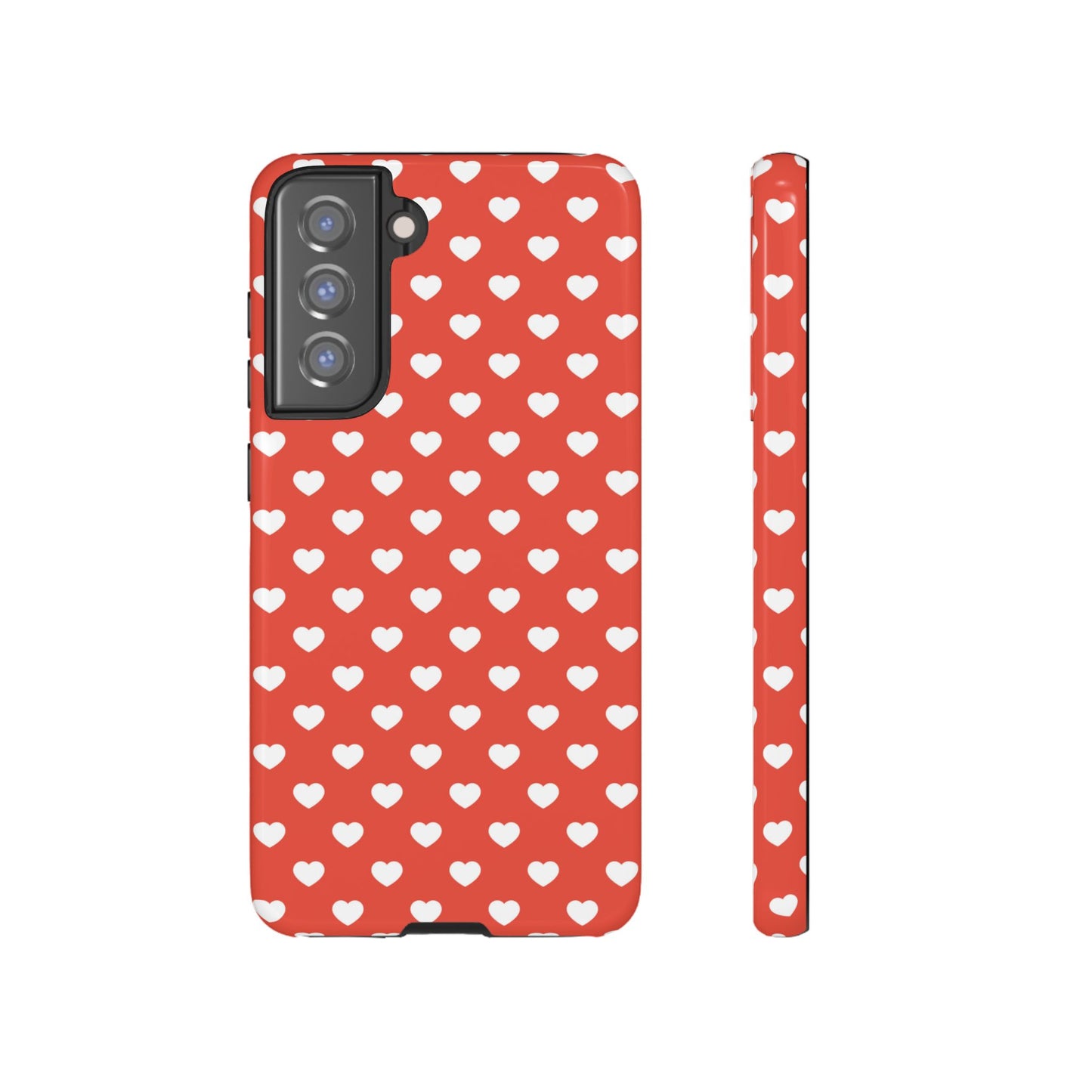 White Hearts on Red Samsung Case