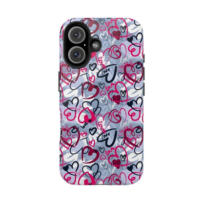 Graffiti Love Hearts iPhone Case