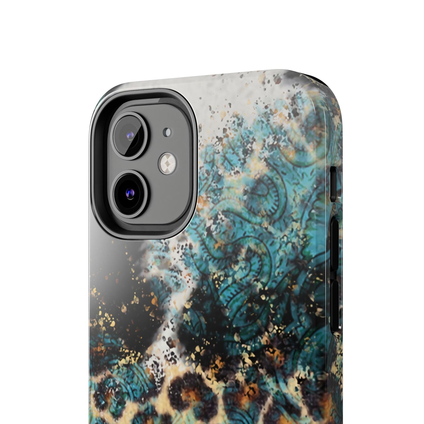 Turquoise Paisley Cowhide Leopard - iPhone Series Case