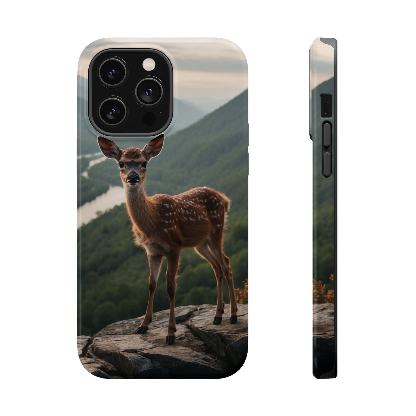 Majestic Fawn Overlooking Mountain Vista MagSafe iPhone Case