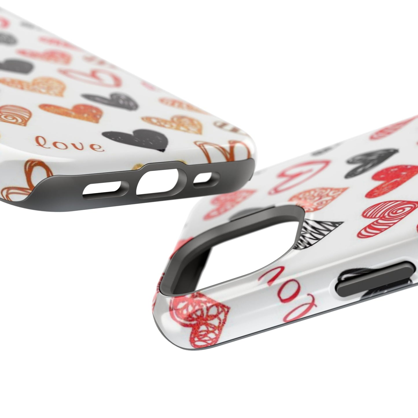 MagSafe Case: Hand-Drawn Hearts & Love